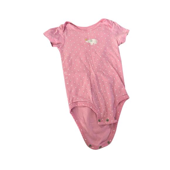 Carter’s Girls Pink Polka Dot Short Sleeve Baby Bodysuit 24 Months - Picture 1 of 5